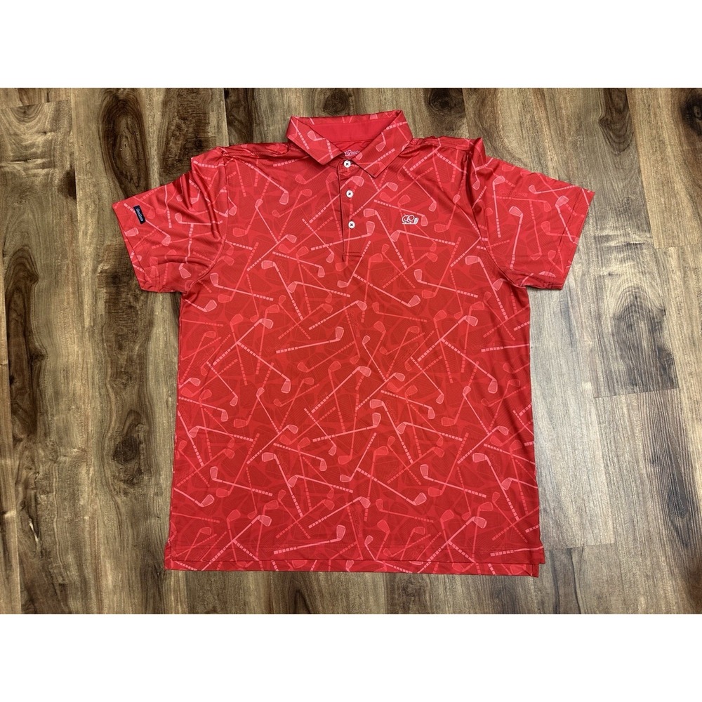 Good Good Golf Polo Men's American Club Golf Polo Red Size XL